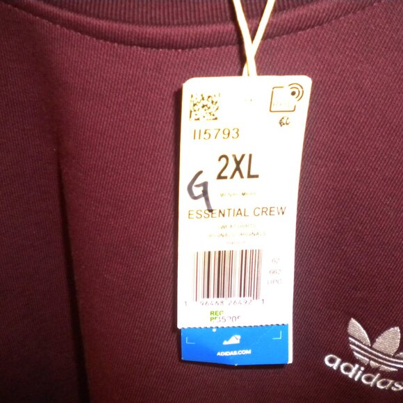New size 2X mens Maroon Adidas 2 piece Jogger swea - Picture 6 of 6